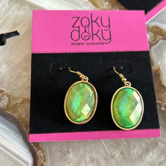 Opalescent Orange Oval Earrings-Boutique - Picture 3 of 3